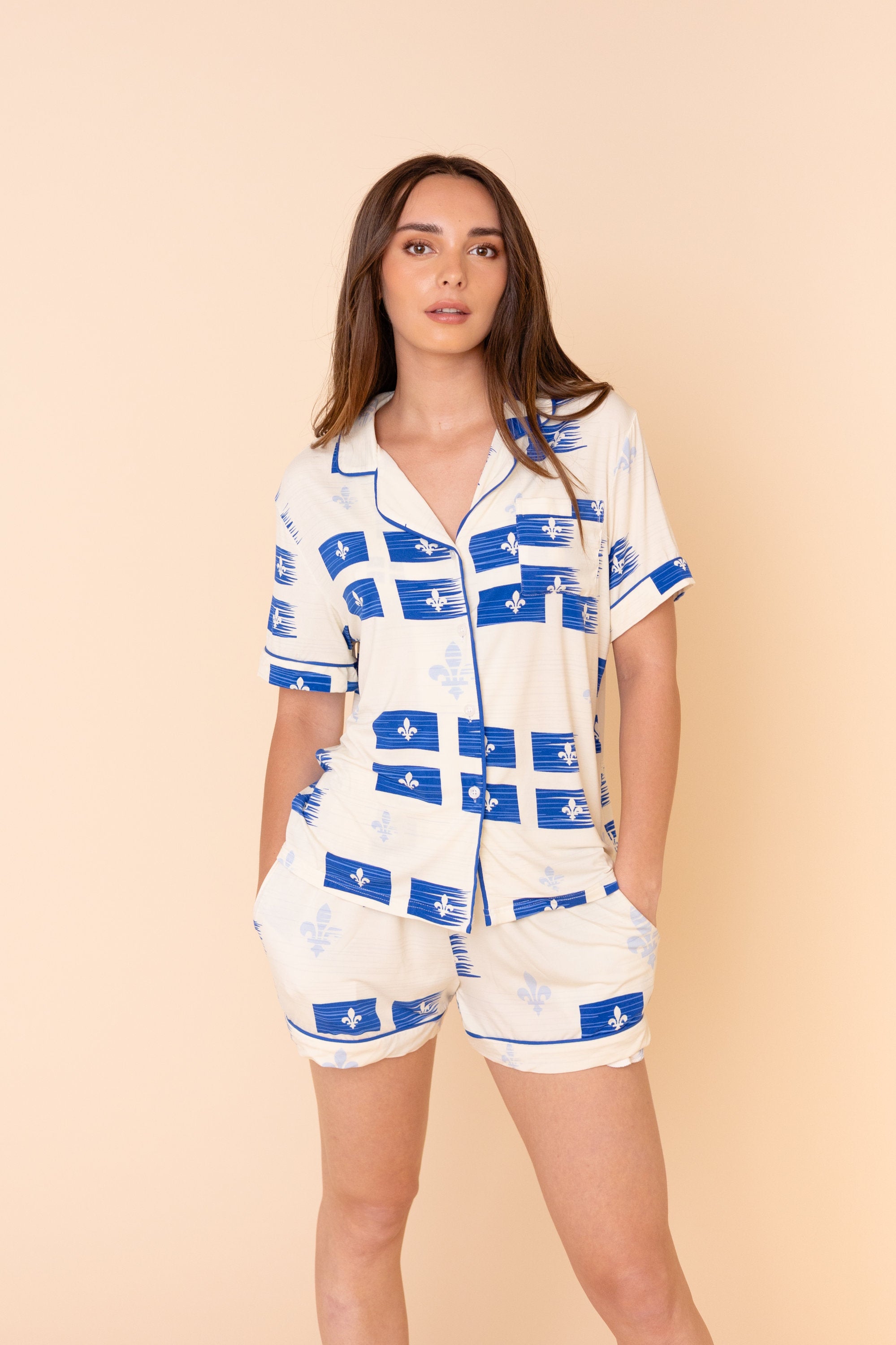 Chemisier Pyjama "VIVE LE QUÉBEC"