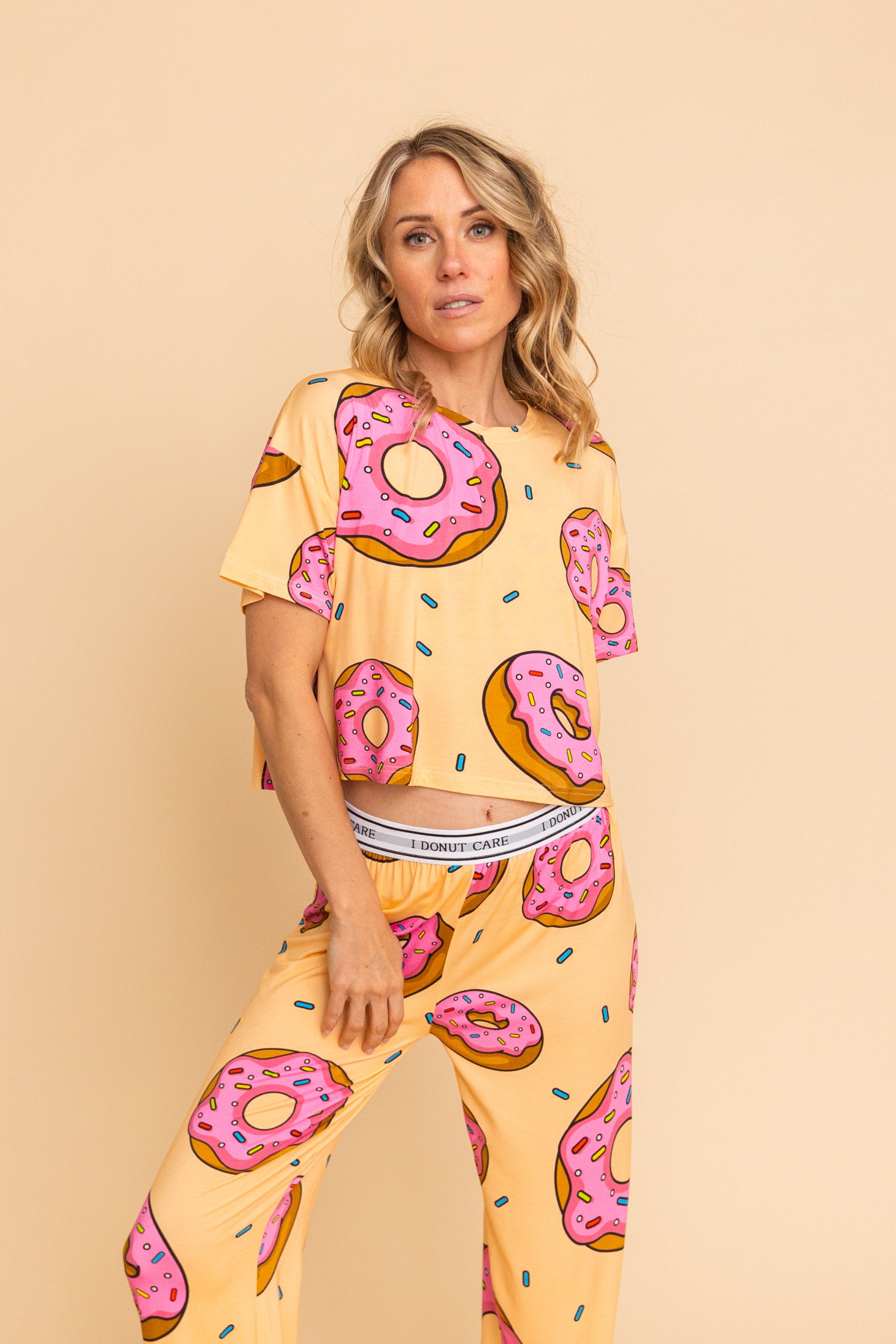 Haut Pyjama "I DONUT CARE"