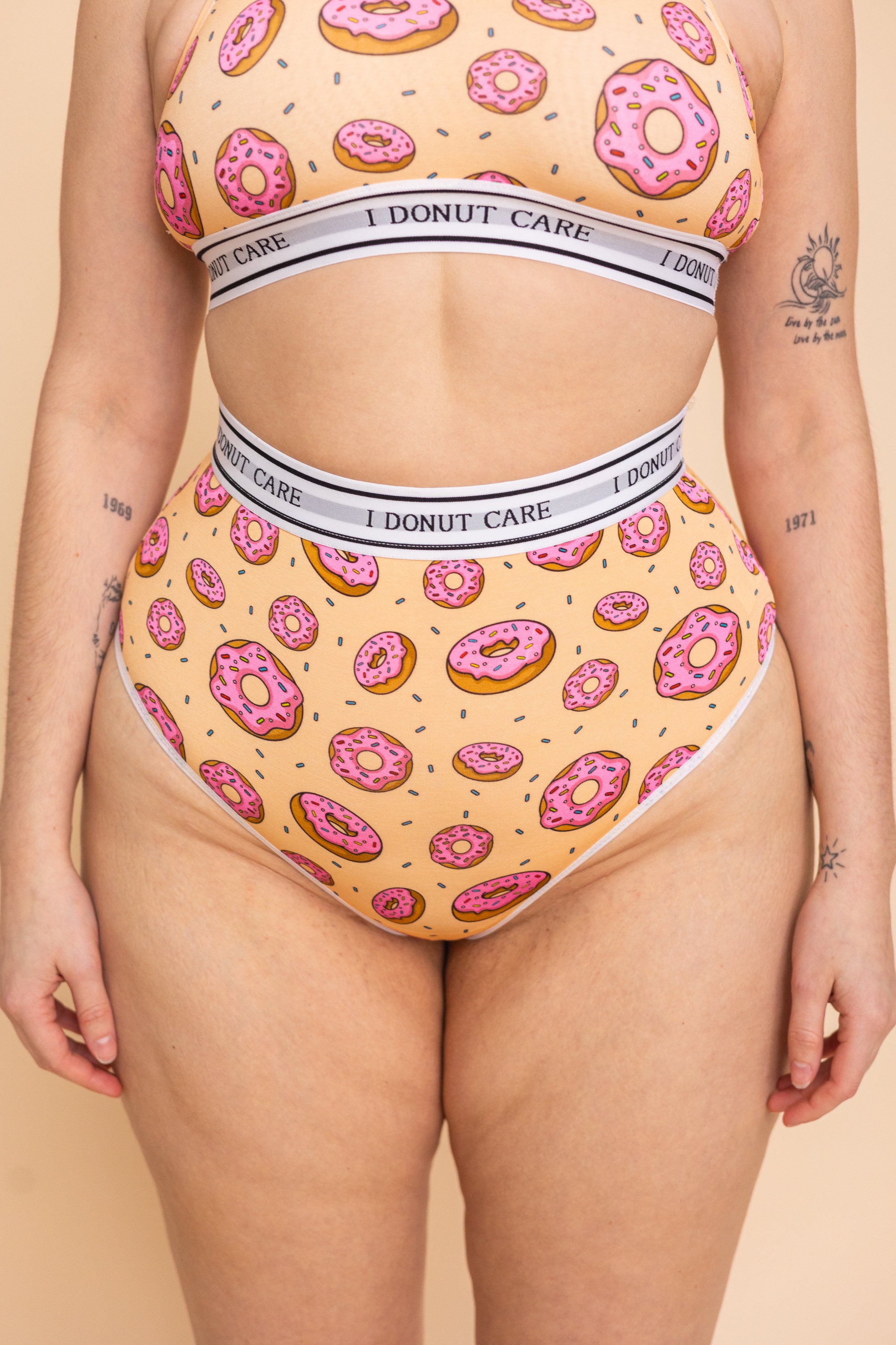 Tanga Taille Haute "I DONUT CARE"
