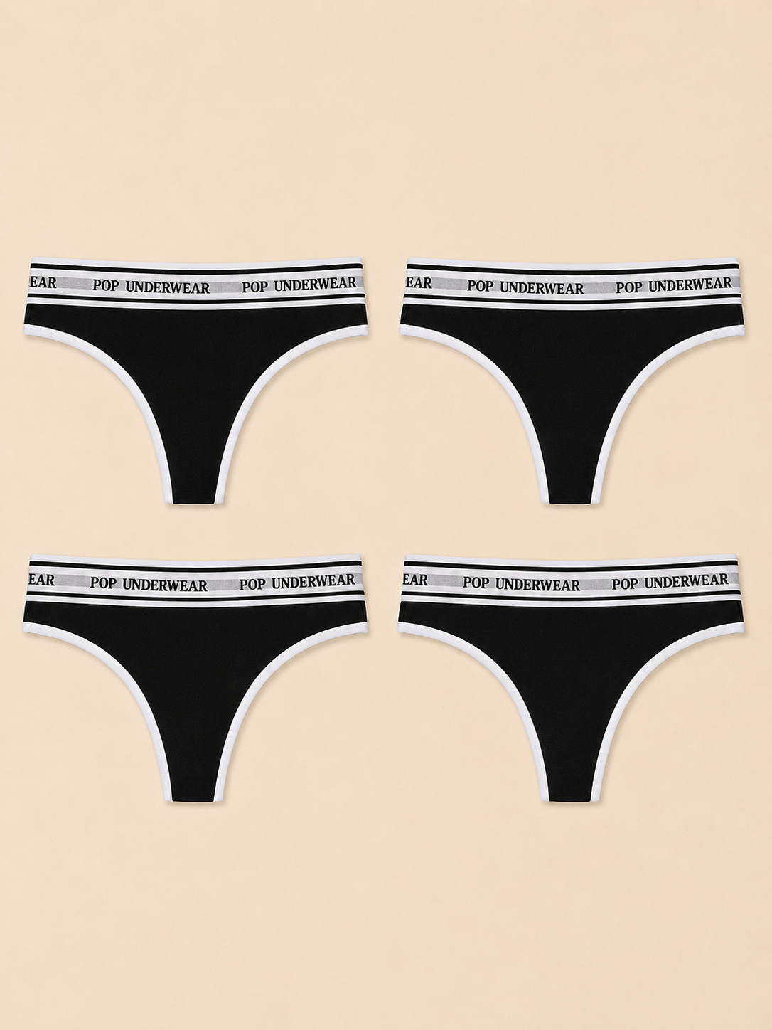 String "NOIR" – Pack de 4